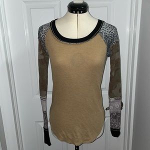 Free People Long Sleeve with Patchwork detail